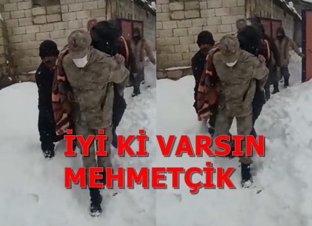 Yaşlı Hastayı Jandarma Sırtında Taşıdı