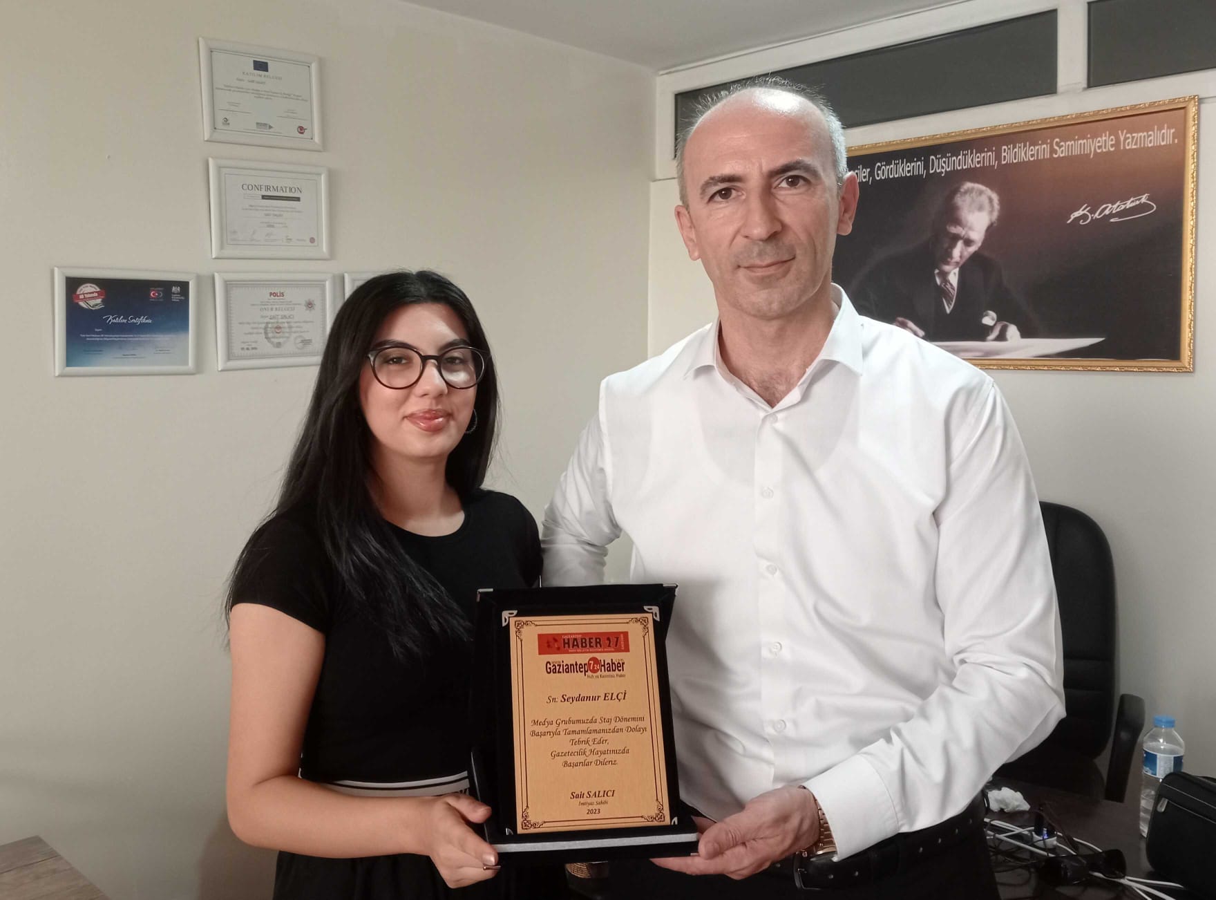 Genç Gazeteci  Seydanur Elçi, Stajını tamamladı