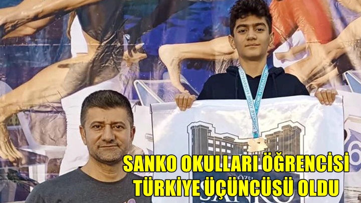 SANKO Okulları öğrencisi Tuna, yüzmede Türkiye üçüncüsü oldu