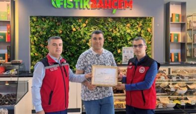 GAZİANTEP İL TARIM VE ORMAN MÜDÜRLÜĞÜNDEN FISTIK BAHÇEM ‘E TEŞEKKÜR BELGESİ