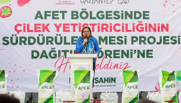 GAZİANTEP BÜYÜKŞEHİR’DEN NURDAĞI’NDA 200 ÇİFTÇİYE ÇİLEK ÜRETİMİ İÇİN DESTEK