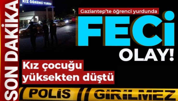 Gaziantep’te kaldığı öğrenci yurdunda yüksekten düşen kız çocuğu hastaneye kaldırıldı.