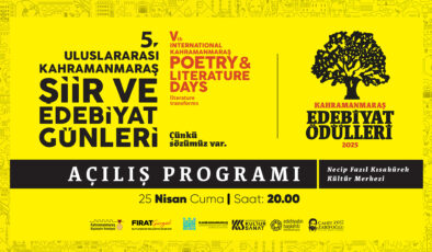 5 Uluslararası şiir ve Edebiyat Günleri Kahrammaraş ta Başlıyor