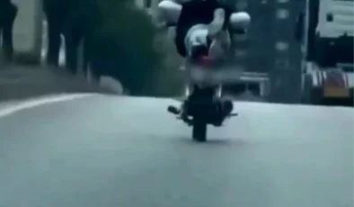 Motosikletle akrobatik hareketler yaptı, cezadan kaçamadı