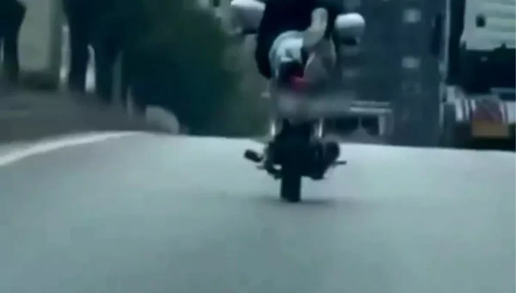 Motosikletle akrobatik hareketler yaptı, cezadan kaçamadı