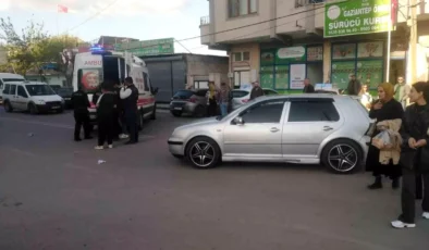 Otomobile çarpan motosiklet sürücüsü yaralandı