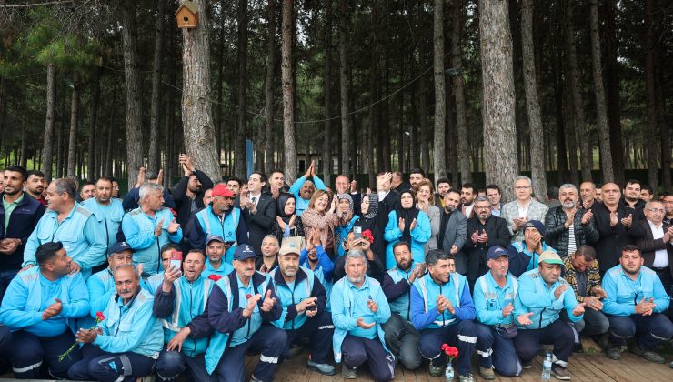 BAŞKAN ŞAHİN BELEDİYE ÇALIŞANLARIYLA BİR ARAYA GELDİ