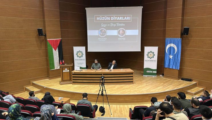 "HÜZÜN DİYARLARI GAZZE VE DOĞU TÜRKİSTAN" KONFERANSI GAÜN'DE GERÇEKLEŞTİRİLDİ