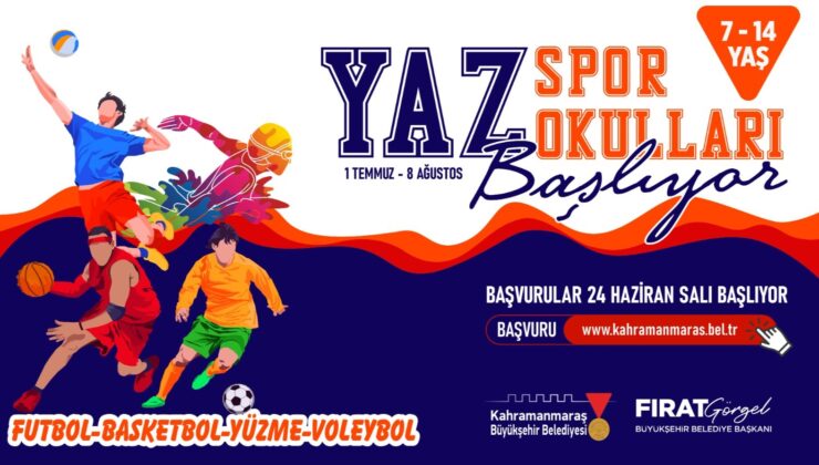 Kahramanmaraş Büyükşehir’in Yaz Spor Okulları’na Kayıtlar 24 Haziran’da Başlıyor!