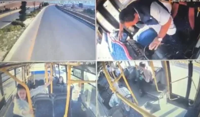 Gaziantep’te Özel Halk Otobüsü Şoförünün Kalp Krizi Anı Kamerada: Direksiyon Başında Hayatını Kaybetti