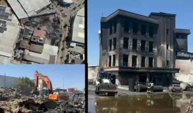 Gaziantep’te Fabrikadaki Yangın Her Şeyi Kül Etti! Sadece Duvarlar Kaldı