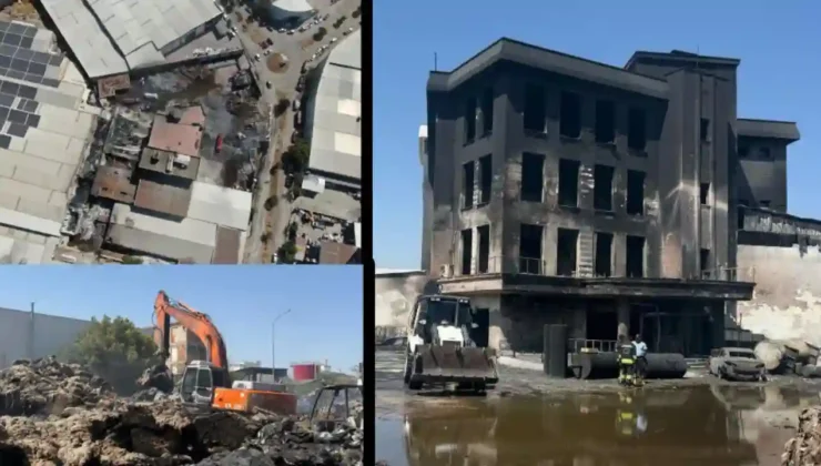 Gaziantep’te Fabrikadaki Yangın Her Şeyi Kül Etti! Sadece Duvarlar Kaldı