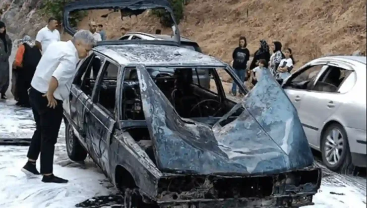 Gaziantep’te seyir halindeki otomobil alev aldı