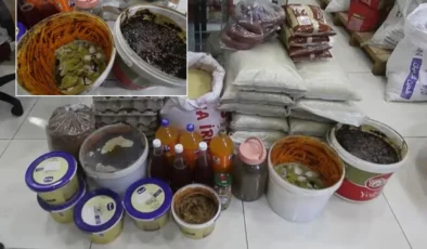 Zabıtaya “Seni vururum” diyen esnafın marketinden çıkanlar mide bulandırdı