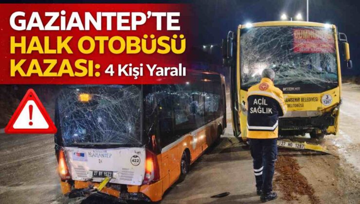 Gaziantep’te Halk Otobüsü Kazası: 4 Kişi Yaralı