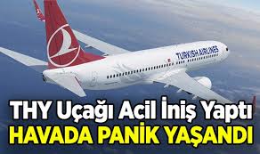 Havada bomba tehdidi!.. THY uçağı acil iniş yaptı