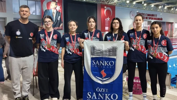 SANKO Okulları Genç Kız Yüzme Takımından büyük başarı! Bölge şampiyonu oldular