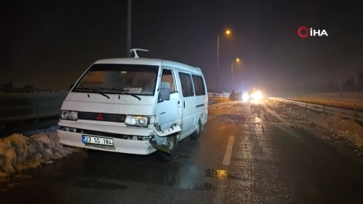 buzlanma nedeniyle kaza: 1 yaralı