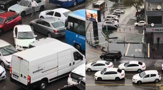 Gaziantep’te kitlenen trafiği otobüs şoförü açtı