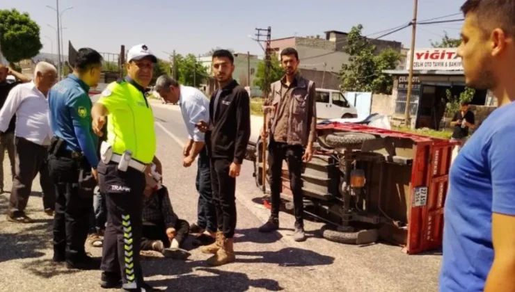 kamyonet ile motosiklet çarpıştı! Sürücü yaralandı
