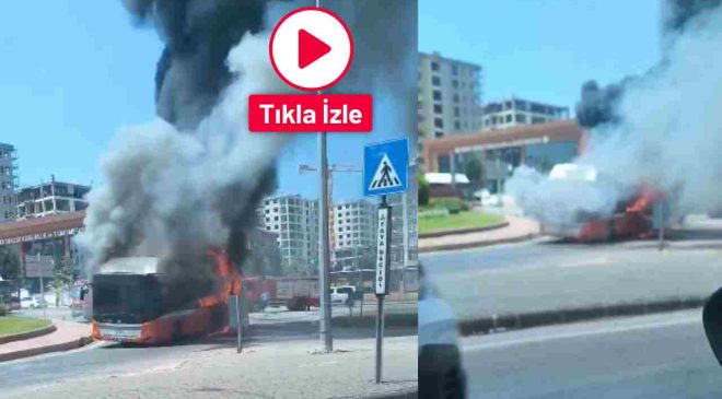 Gaziantep’te Belediye Otobüsü Kül Oldu