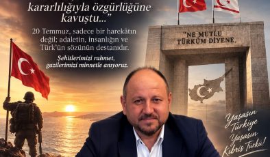 Halef Bilgiç’ten 20 Temmuz Kıbrıs Barış Harekâtı mesajı: “Kahramanlarımızı minnetle anıyoruz”