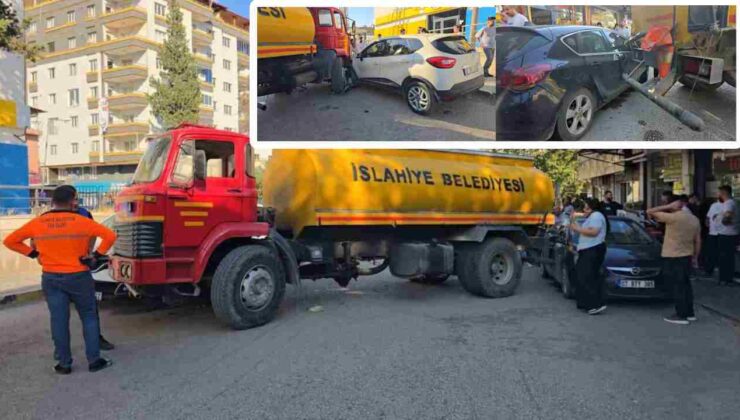Gaziantep’te El Freni Çekilmeyen Tanker Dehşet Saçtı: 3 Araç Hasar Gördü