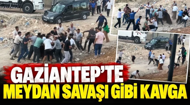 Gaziantep’te meydan savaşı gibi kavga