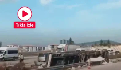 Gaziantep Otoyolunda Devrilen TIR Ulaşımı kilitledi! Ekipler Seferber Oldu