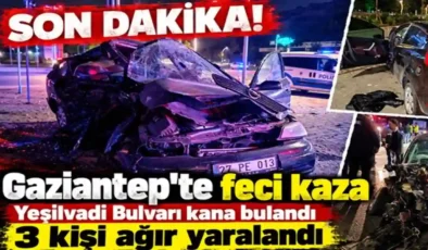Gaziantep’te Sabaha Karşı Feci Kaza: 8 Yaşındaki Çocuk da Ağır Yaralı