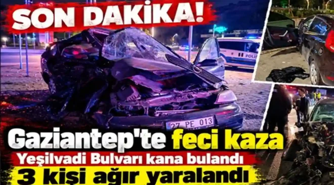 Gaziantep’te Sabaha Karşı Feci Kaza: 8 Yaşındaki Çocuk da Ağır Yaralı