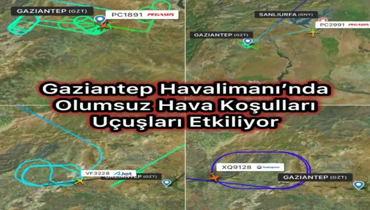 Gaziantep Havalimanı’nda Uçuşlar Aksadı: Uçaklar Havada Bekledi